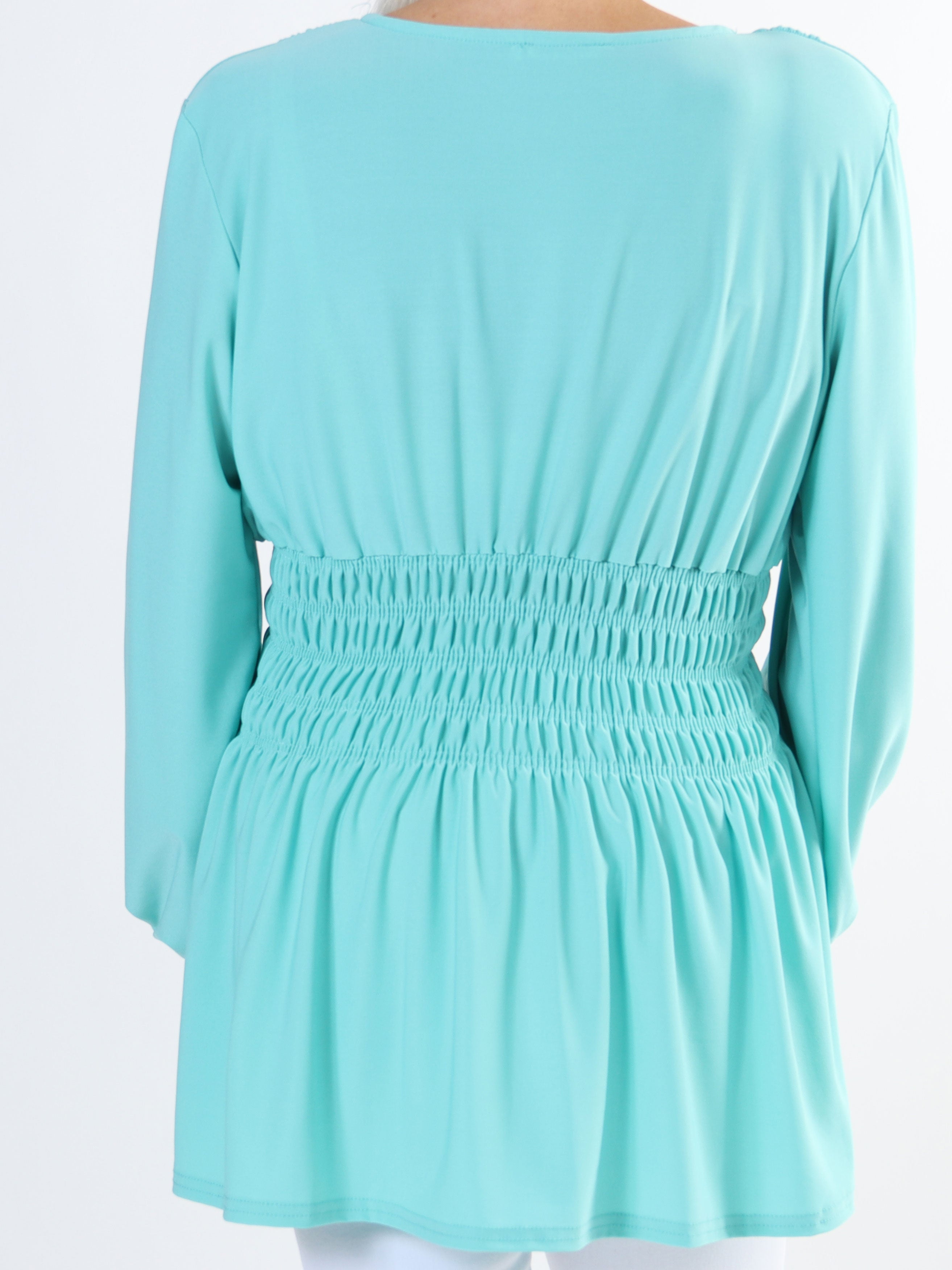 Pams Plain Shirt L/S - Blus i stretchigt material med långa ärmar